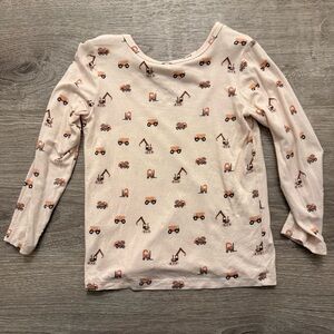 Posh Peanut Cream Long Sleeve Shirt with Construction Pattern